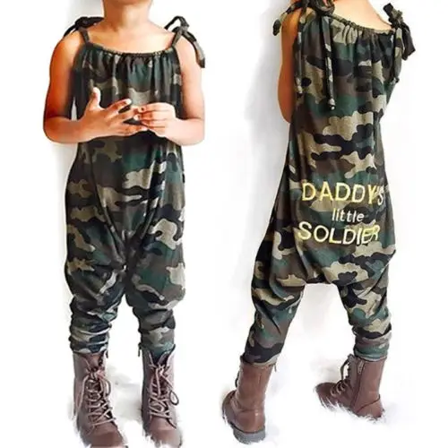 2018 летние камуфляжные комбинезоны для новорожденных Детские без рукавов