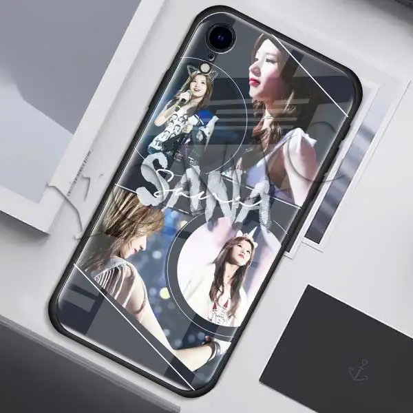 012 Чехол Twice Mina Momo Kpop из закаленного стекла для Apple iPhone XR 7 8 6 6S Plus X XS MAX, чехол для сотового телефона - Цвет: 012