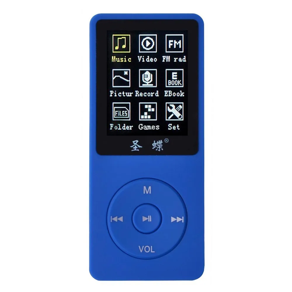 MP4 Player 1.8'' Screen 4GB FM Lossless Music Video E Reading With Speaker Blue | Электроника