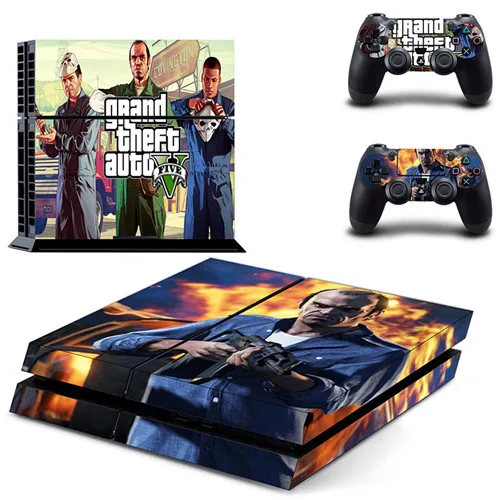 Игра Grand Theft Auto V GTA 5 PS4 наклейка для sony playstation 4 консоль и 2 контроллера PS4 наклейка для кожи виниловая - Цвет: DPTM1529