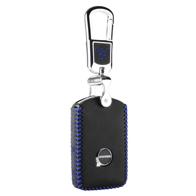 Серебристый Ключ чехол для volvo s90L xc90 t5 t6 t8 основа Обложка key holder верхний слой кожи xc90 - Название цвета: Серебристый