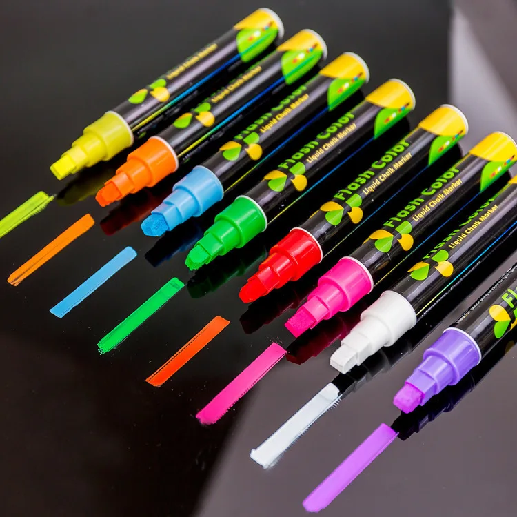 1PC New Creative Flash Color Erasable Highlighter For Fluorescent Plate Pens Liquid Chalk Marker Korean Stationery | Канцтовары для