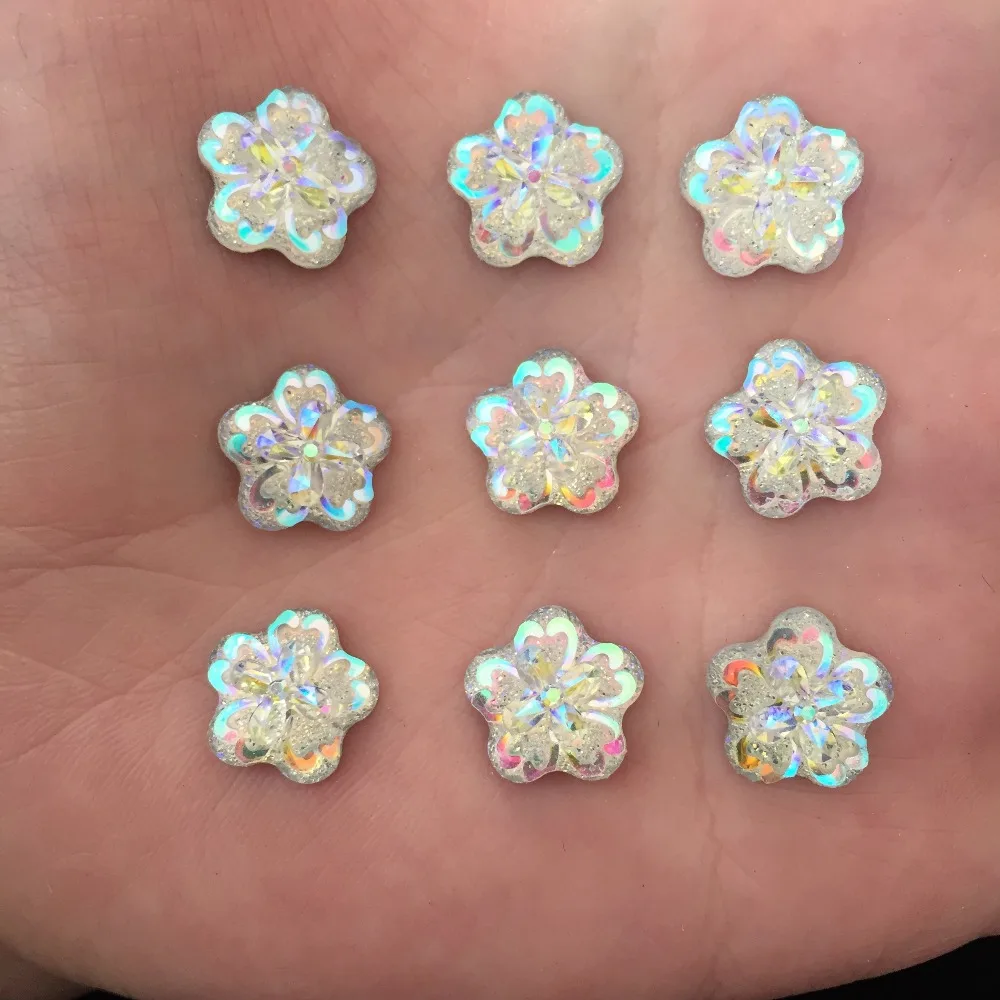 Полимерные Стразы AB Flower с плоской задней стороной скрапбукинг чехол для телефона