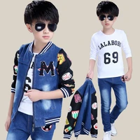 childrens suits 2020 spring new boys and girls cowboy suits cuhk fashion kids denim clothing sets baby clothes jean body suit