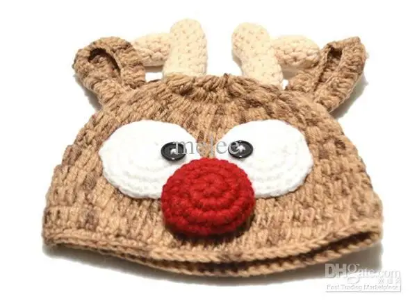 Snowman nder elephant cartoon characters Christmas children's hat Pure color knitted by hand Infants and young children cap 3169 | Детская