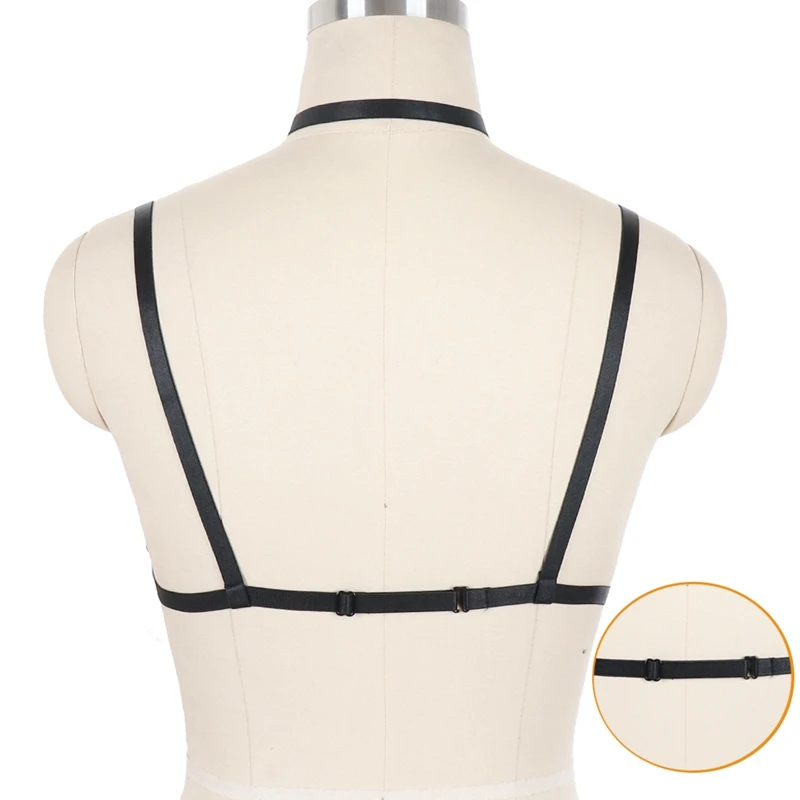 

Underwear Women's Harness Bra Gothic Body Harness Bondage Sword Belt Garter Belt Goth Elastic Sexy Black Push Up Lingerie