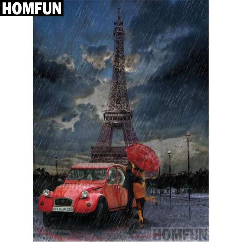 

Набор для алмазной вышивки HOMFUN A05029, алмазная вышивка «Башня пара», квадратная/круглая, 5D «сделай сам», домашний декор