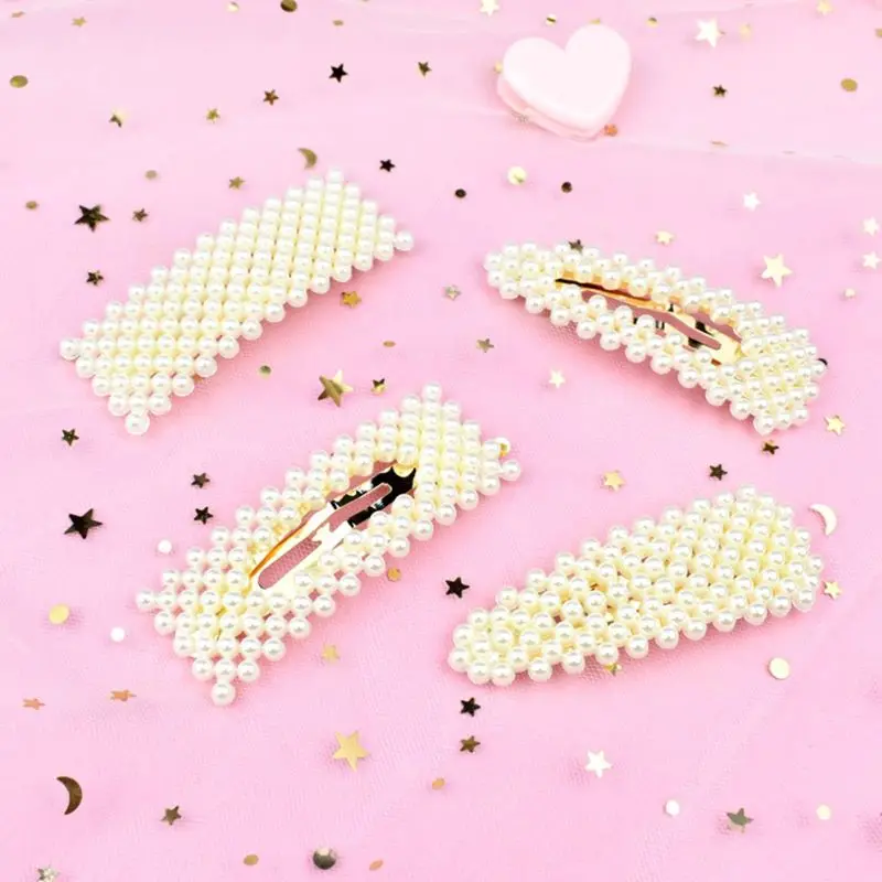 Заколки для волос 4 шт./компл. новые женские заколки с милыми маленькими бусинами