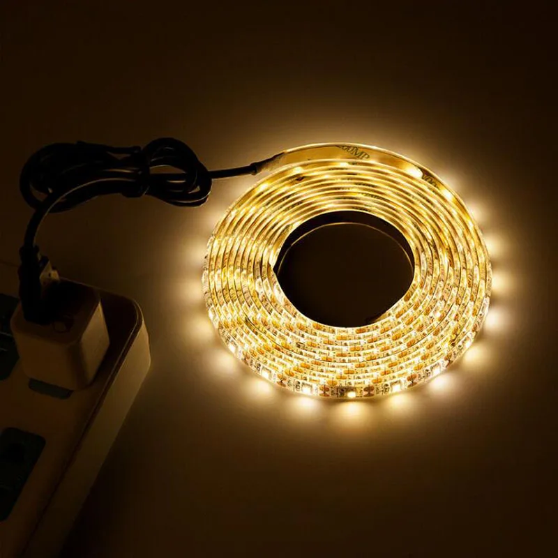 Warm White with USB 5 в USB Светодиодная лента лампа 2835SMD DC5V гибкий светодиодный светильник лента 1 м 2 м 3 м 4 м 5 М HD ТВ Настольный экран фоновый косой светильник ing - Испускаемый цвет: Warm White with USB