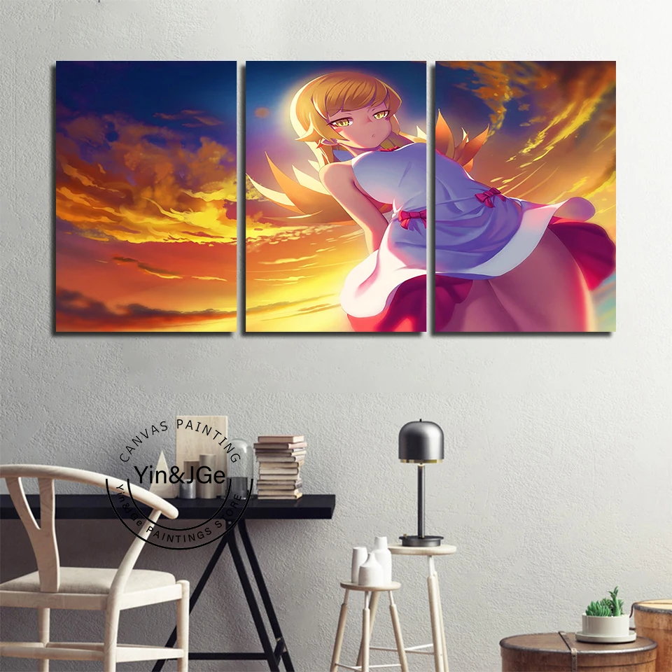Холщовые постеры с принтом аниме oshino shinobu bakemonogatari monogatari картина Декор настенное
