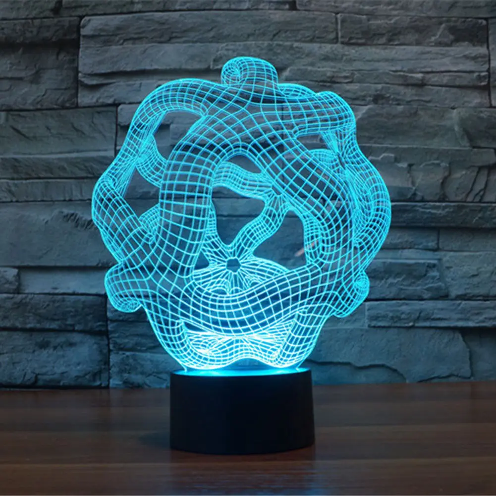 3D USB холодный свет в ночь полигон Оптические иллюзии 7 цветов эффект изменения