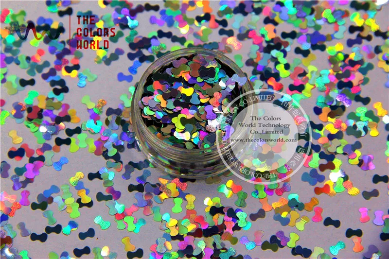 TCA100 лазерный голографический Серебряный Цвет бант в форме галстука 5 мм размер