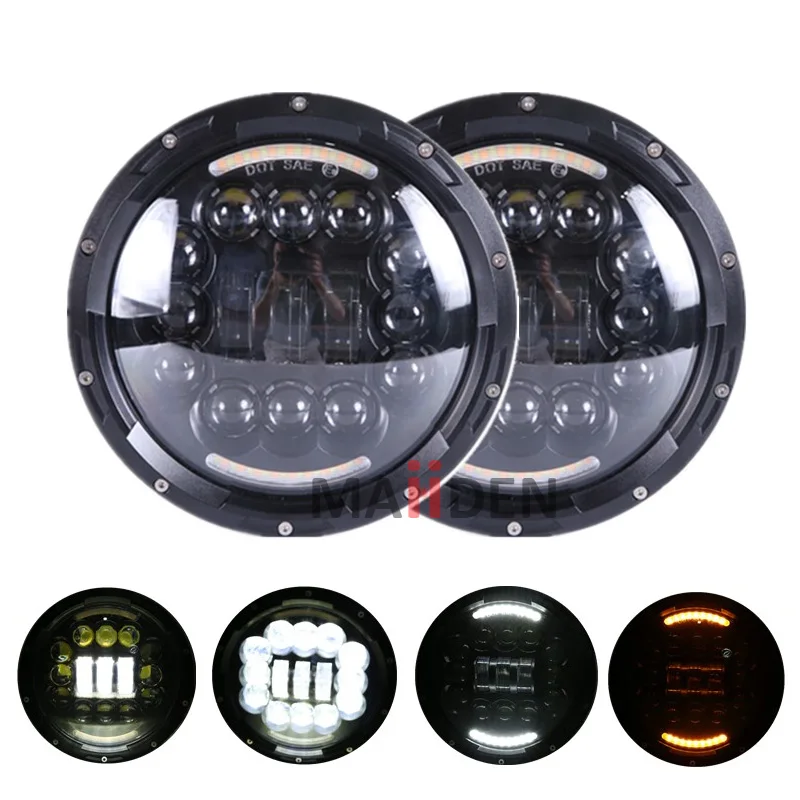 7-дюймовый светодиодный прожектор для Land Rover Defender 90/110 7 &quotH4 Plug &amp Play круглая фара