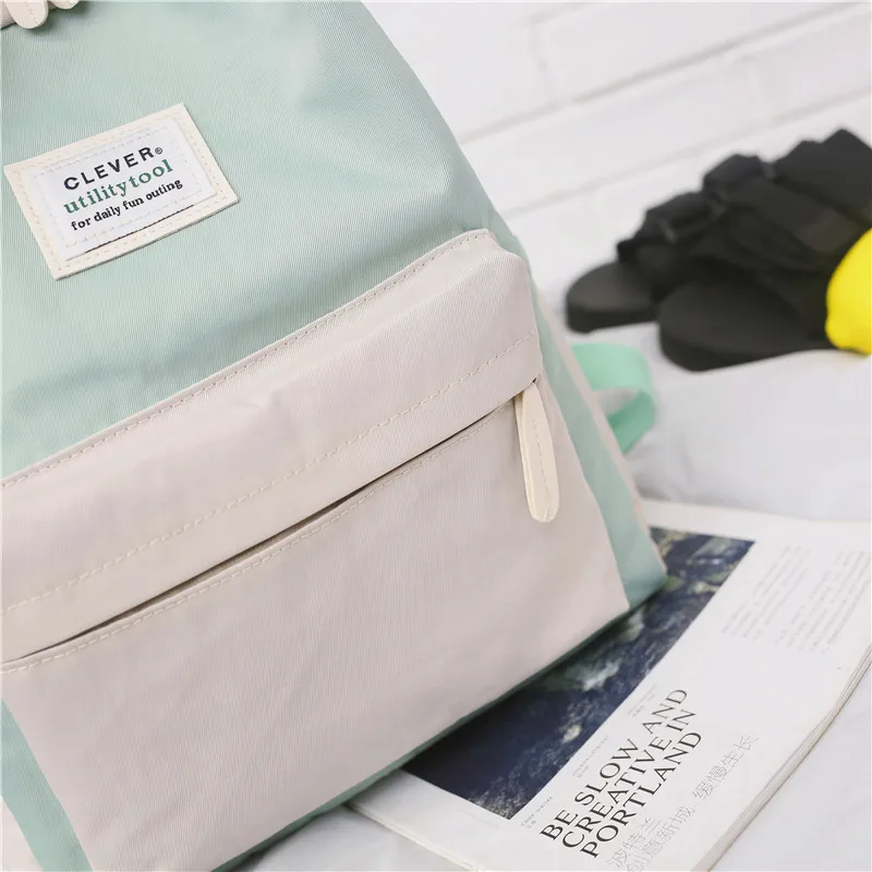 Повседневное Девушка пэчворк Рюкзак Школьный для подростков Холст back pack женщины школьные сумки Лоскутная Контрастность Цвет женский рюкзак школьный для девочки рюкзак подростковый