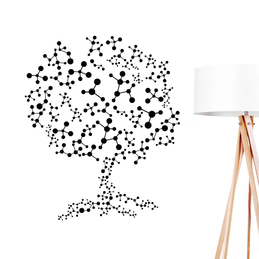 

Molecules Tree Wall Stickers Bedroom Science Atoms Scientific Art Mural Decal Sticker Boys Girls Room Decoration Wallpaper Z300