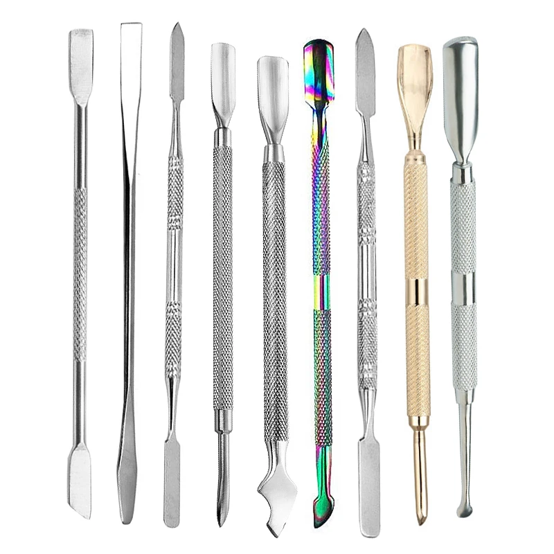 

T-TIAO CLUB 17 Style Stainless Steel Rainbow Nail Cuticle Pusher Scissor Dead Skin Remover Gold Manicure Nail Art Tool