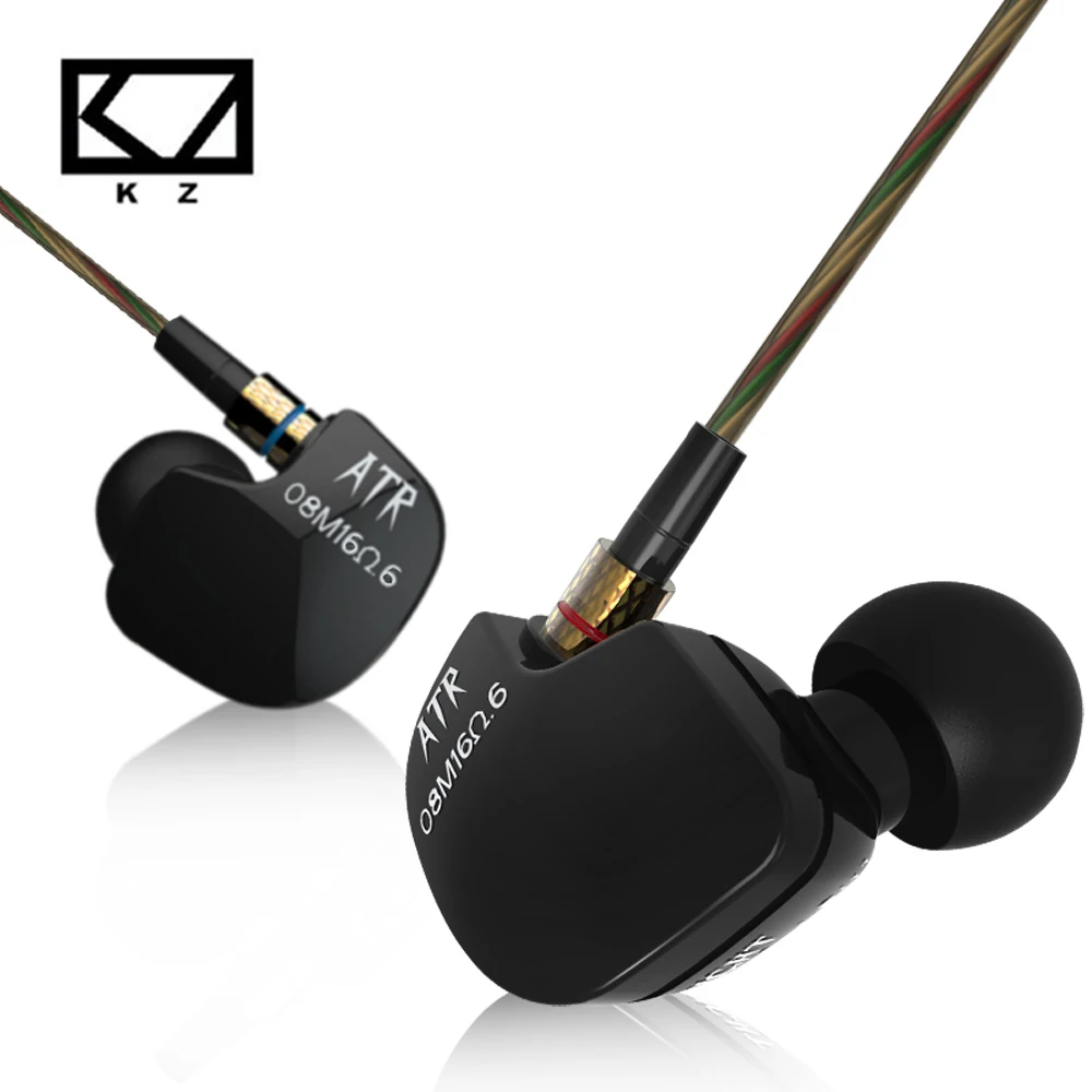 KZ ATR медный драйвер HiFi спортивные наушники в ухо для бега с микрофоном гарнитура музыкальные наушники