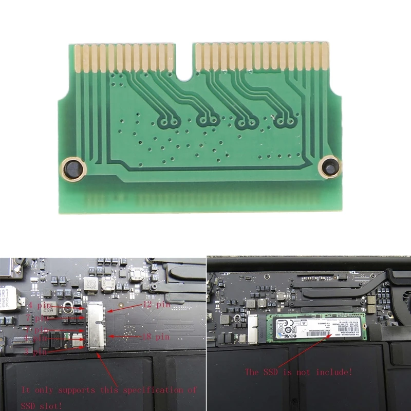M Key M.2 PCI-e до 12 + 16Pin AHCI SSD адаптер карты для 2013 2014 2015 Mac Air Pro | Компьютеры и офис