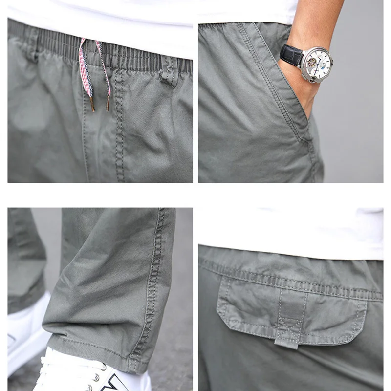 LOMAIYI Pure Cotton Men's Pants Men Plus Size Spring Autumn Loose Work Trousers Mens Casual Cargo With Pockets BM288 | Мужская