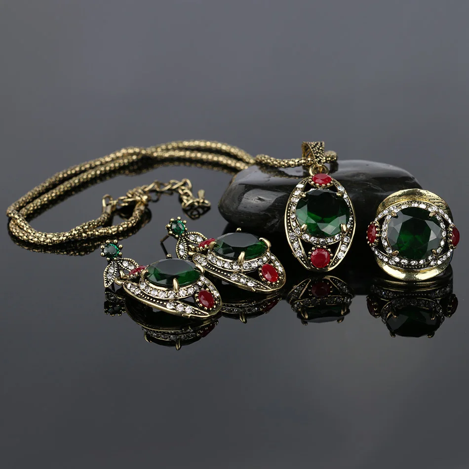 3 шт./лот винтажные турецкие Ювелирные наборы в форме глаз золото кристалл