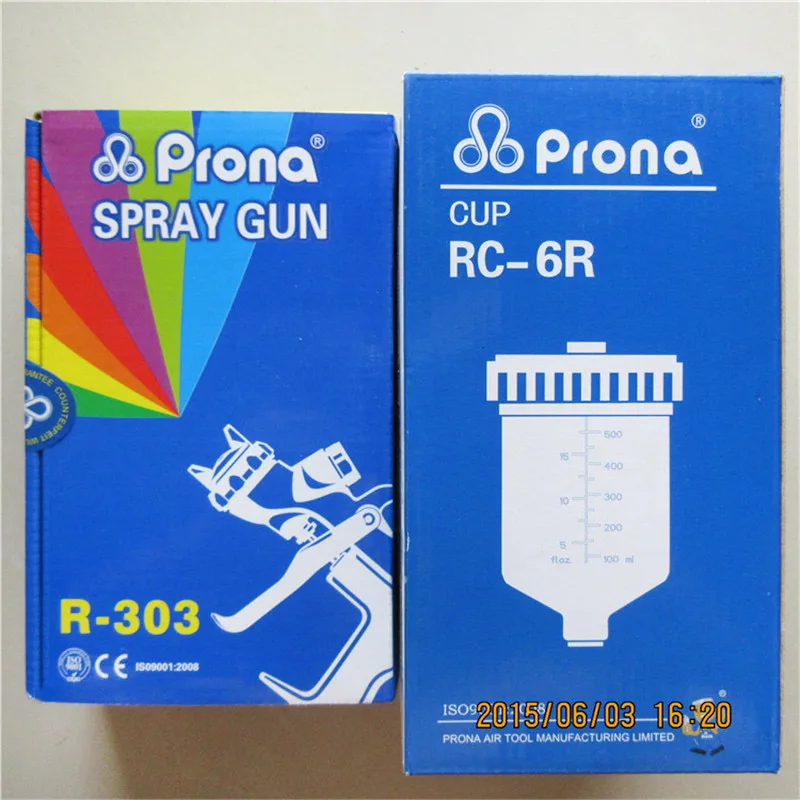 

Prona R-303 gravity feed manual spray gun with cup,car painting gun, free shipping, 1.0 1.3 1.5 1.8mm nozzle size to choose,R303