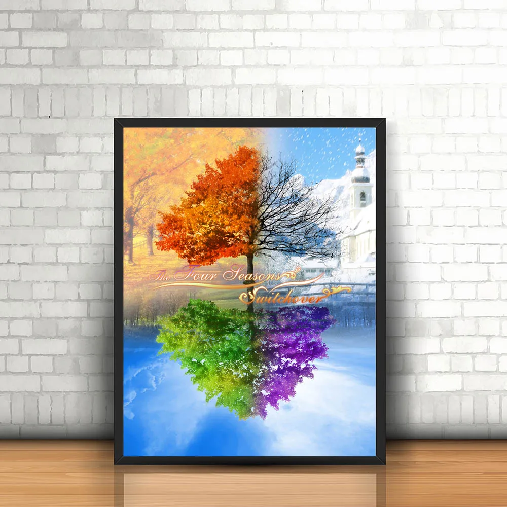 

Canvas Art Print Painting Poster Four Seasons Switchover Wall Picture For Home Decoration Frame Not Include Wall Decor LZ292