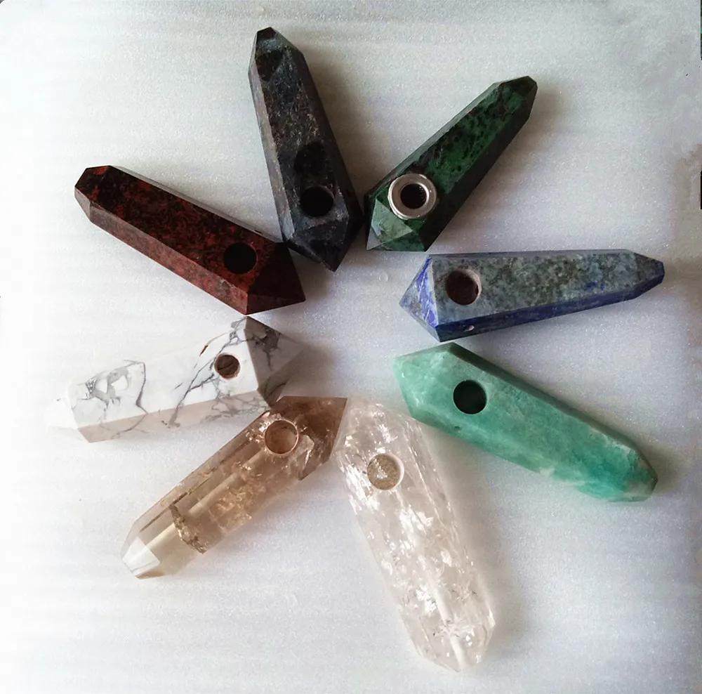 

1pcs natural Semi-precious stones Ruby crystal stones pipes
