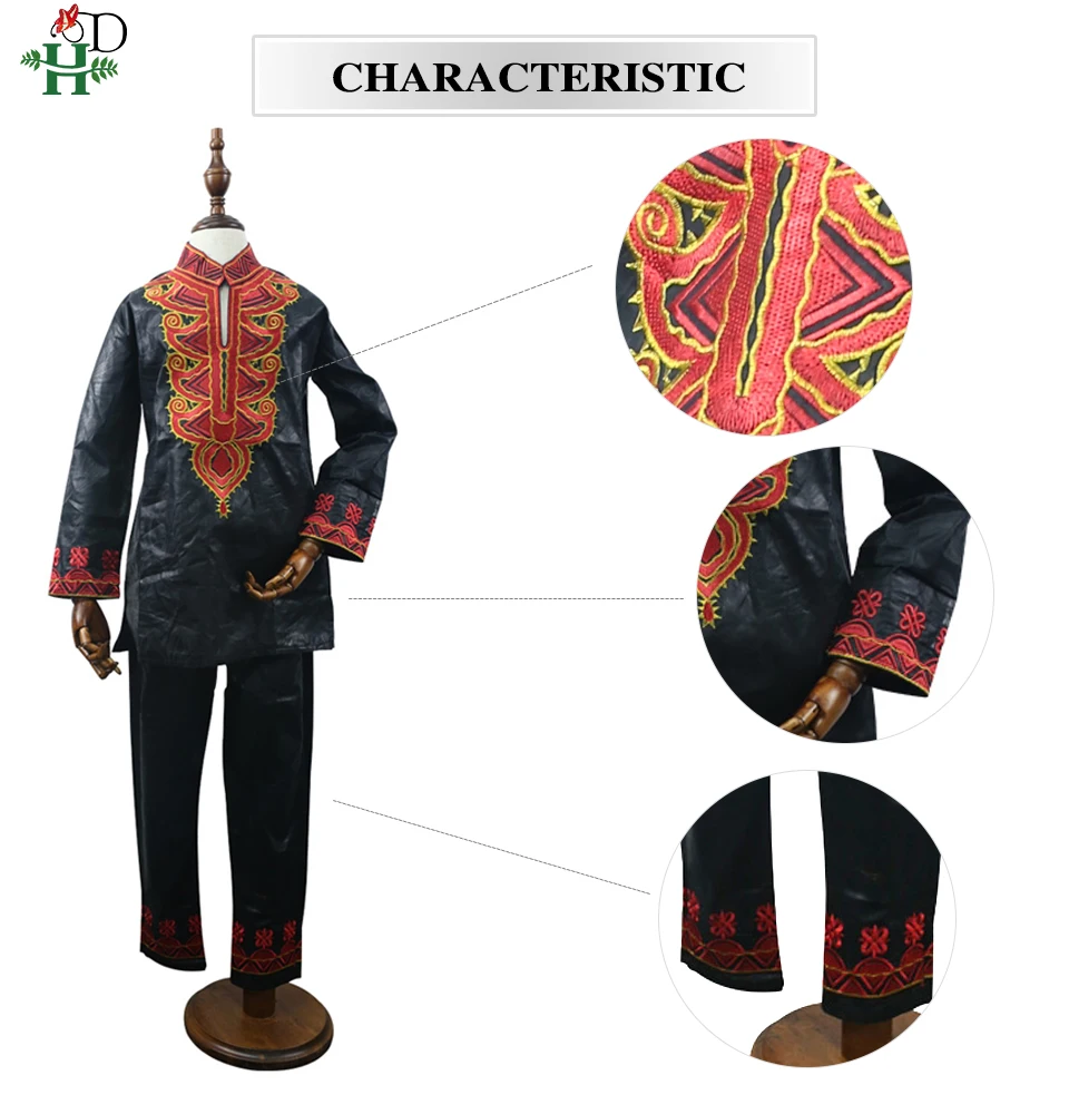 H&ampD Dashiki Kid Set 2021 African Clothing Kids Boy South Africa Boys Embroidery Tops Pant Suits Bazin Riche Outfit TZ8006 |