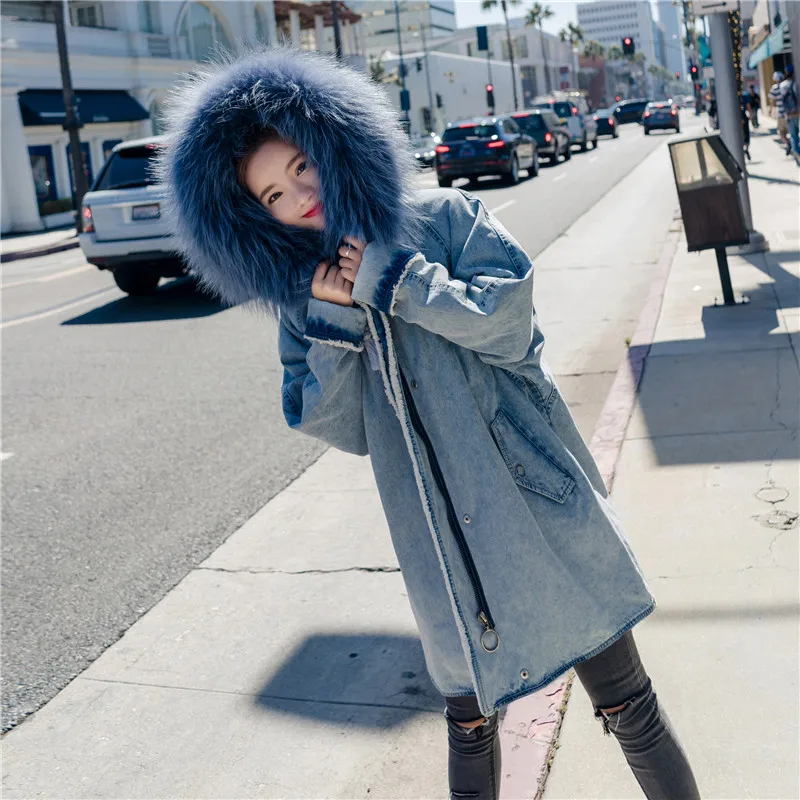 Зимняя куртка Женщины 2018 Сгущает Теплый большой меховой воротник с капюшоном