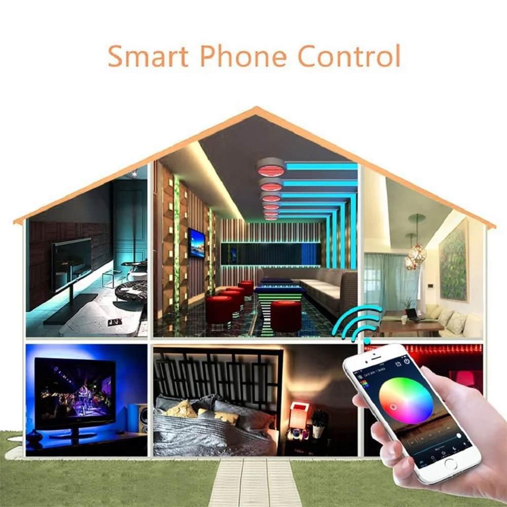 Миниатюрный контроллер RGB / RGBW с Wi Fi 5 В 12 24 постоянного тока iOS Android APP ИК пульт