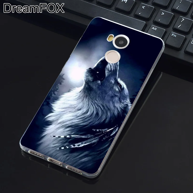 DREAMFOX M082 Мягкий силиконовый чехол из ТПУ с милыми животными волк для Xiaomi Redmi Note 3 4 4X5