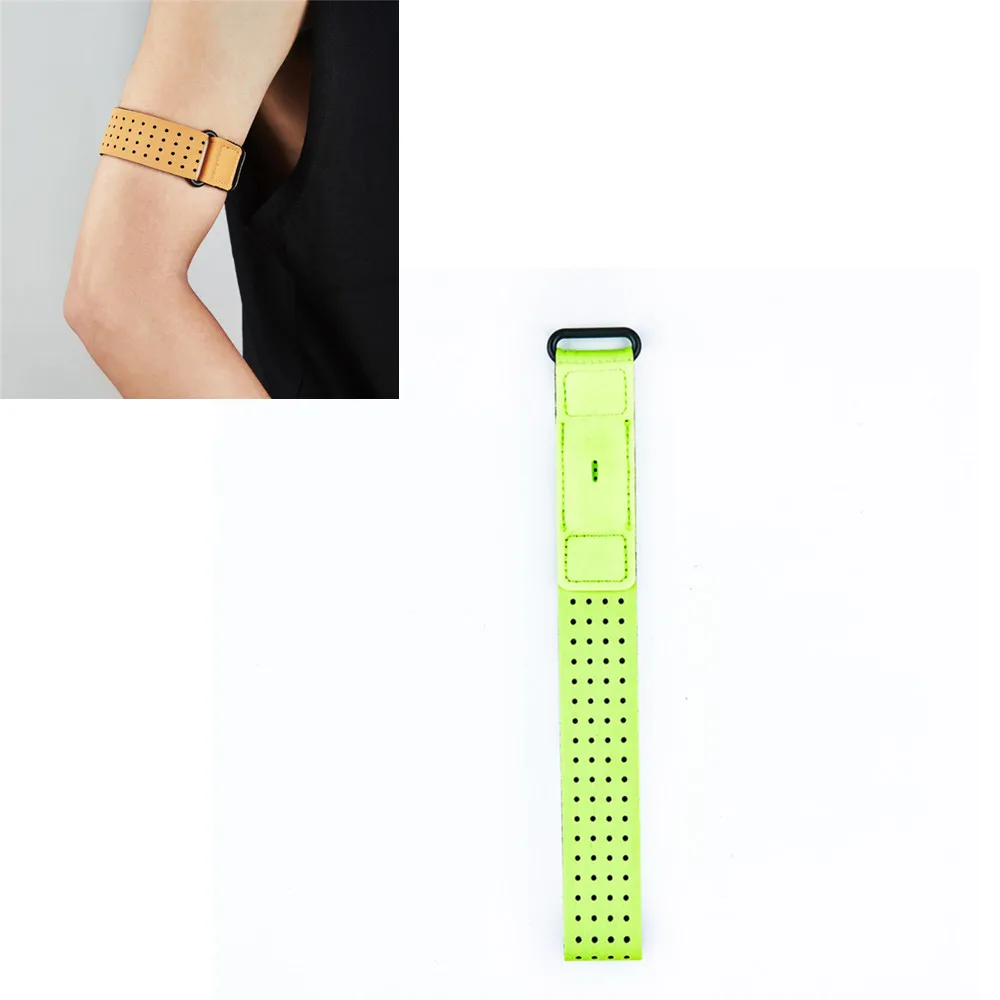 green armlet strap Универсальный браслет на запястье для ног ремешок браслет ремешок для Fitbit заряд 2/3 для Xiaomi 2/3/4 Для huawei группа 3E тренажерный зал аксессуары - Color: green armlet strap