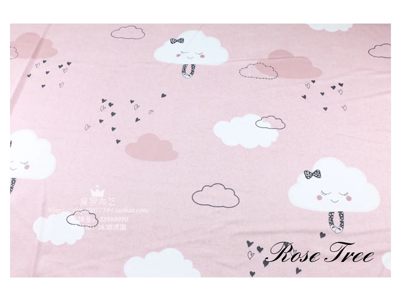 Cotton fabric the cloth Patchwork Fabrics by the meter Fabric for sewing for needlework Cartoon clouds 50*160cm D30