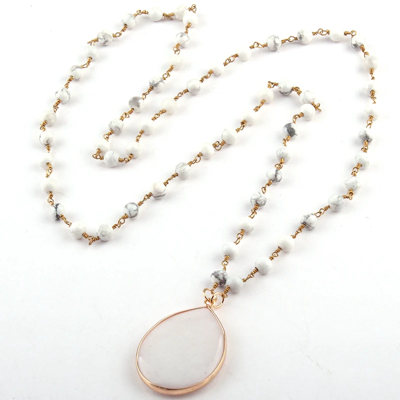 Бесплатная доставка Модные 6 мм полудрагоценные камни Четки Цепь камень капля