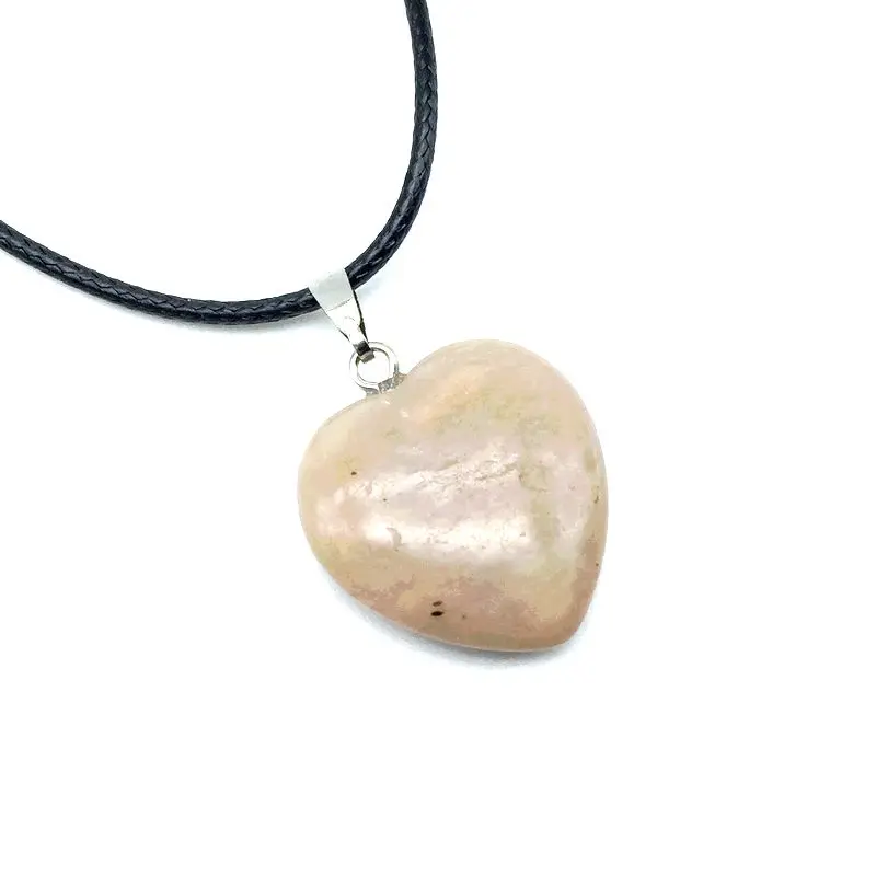 Подвеска в форме сердца чокер цветной камень ожерелье Черная веревка воск шнур