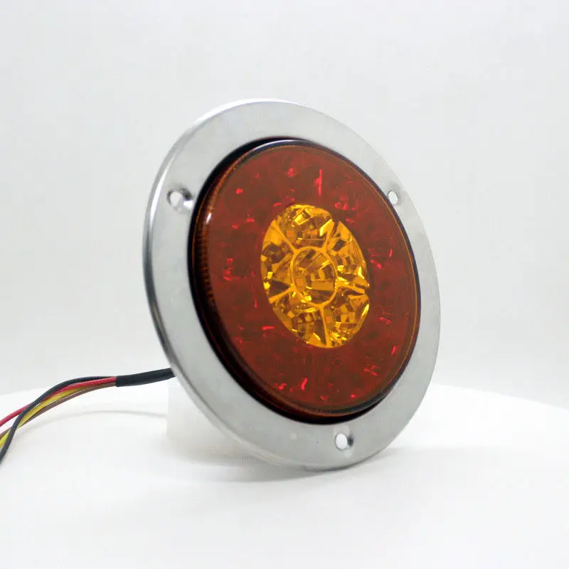 Fuleem 2 шт. 4 дюйма круглые хром кольцо 16LED красный и желтый грузовик с прицепом стоп
