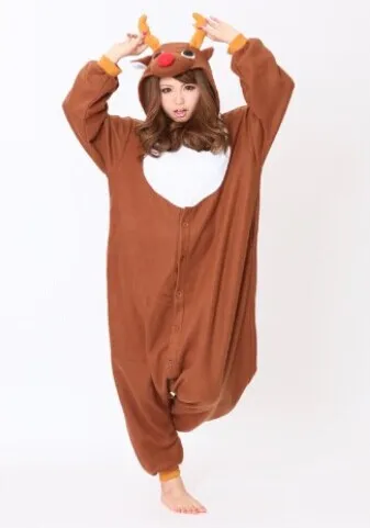 Рождественские кигуруми с северным оленем комбинезон Рудольфа костюмы для