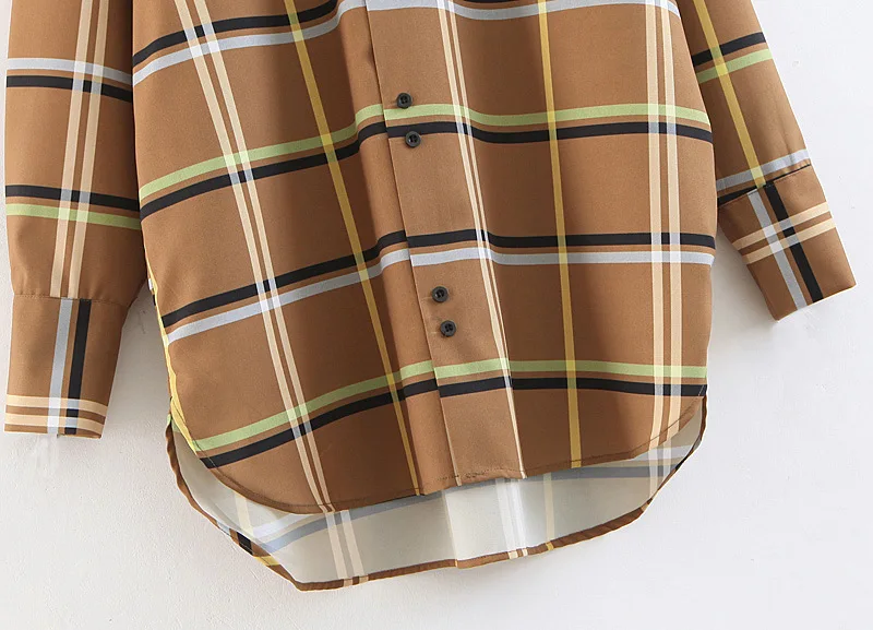 H. SA женские топы Большая рубашка в клетку Женская длинная Корейская тонкая блуза