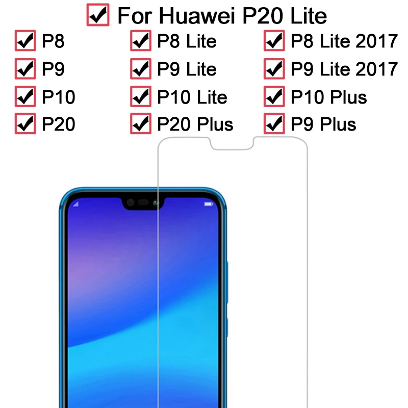 Закаленное стекло для Huawei P20 Lite Pro P10 P9 P8 Plus 2017 Защитная пленка экрана P 20 10 9 8 P20lite