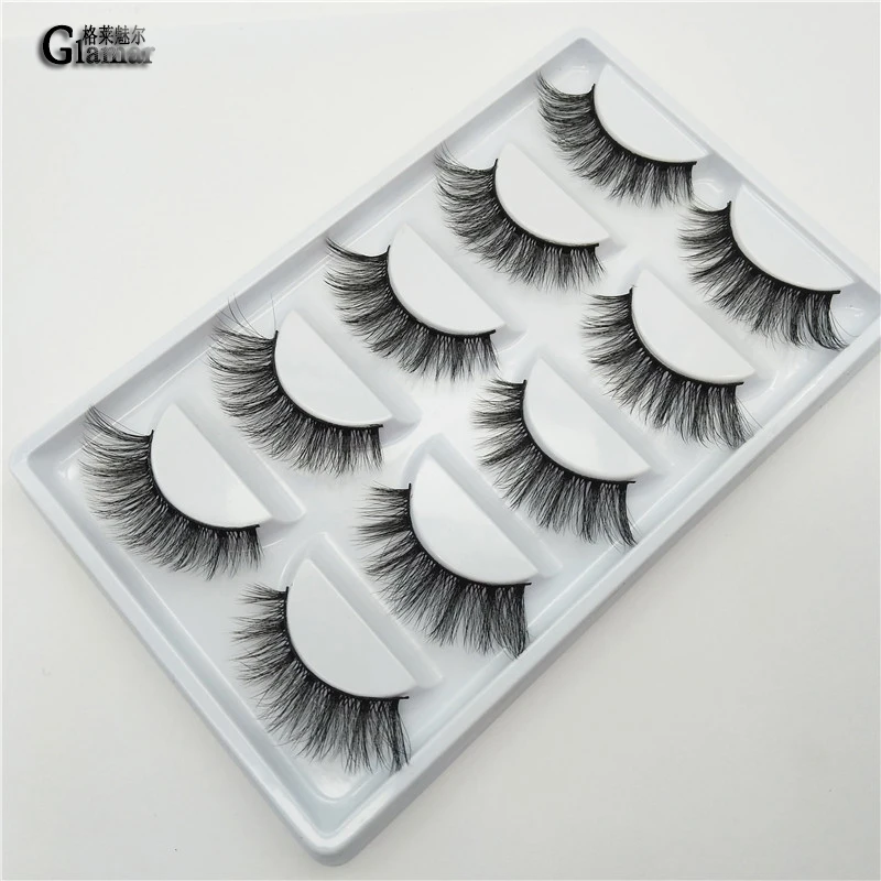 GLAMAR 5 пар/компл. хорошее качество 3D ресницы из синтетического волокна толстые