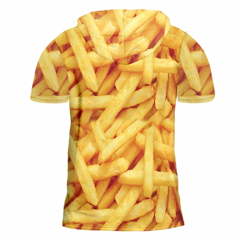 OGKB футболка с капюшоном мужская коротким рукавом еда 3D Футболка принтом