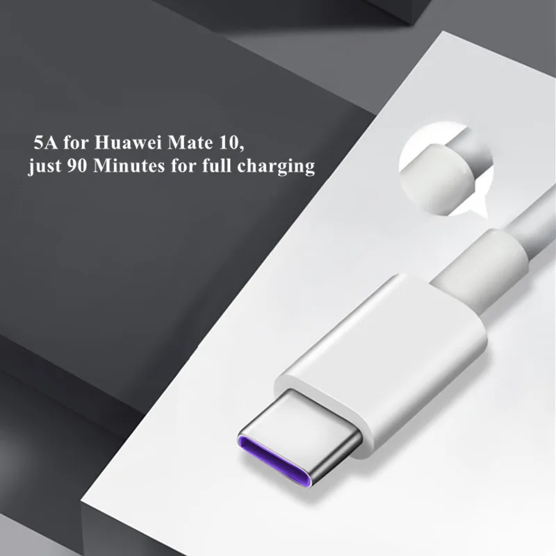 Кабель USB Type C 5A для Huawei P30 P20 Mate 20 Pro кабель быстрой зарядки QC3.0 USBC телефонный шнур