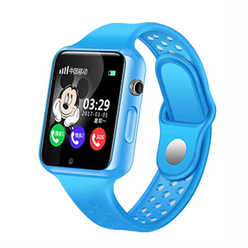 Fu& y Bill G98 gps смарт детские часы водонепроницаемые Камера шагомер наручные часы SOS анти-потеря поддержка sim-карты умные часы для детей - Цвет: Синий
