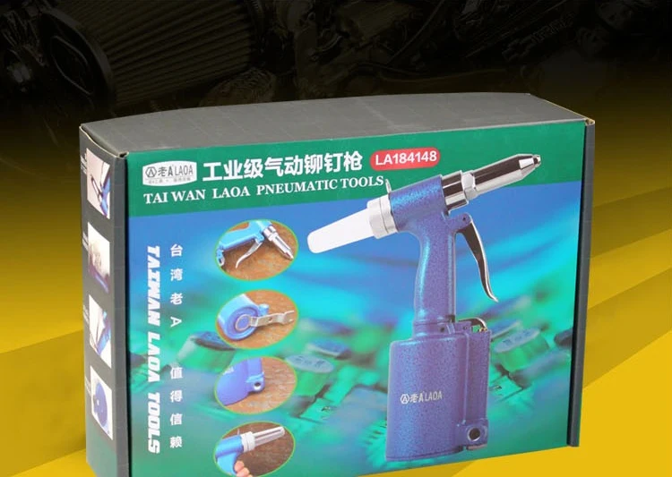 LAOA Промышленного Класса Cordless Пневматический Заклепки Пистолет Нападающий Клепальщик Пневматический Пистолет Работы способность 2.4 мм/3.2 мм/4 мм/4.8 мм Рабочий Диапазон 16 мм