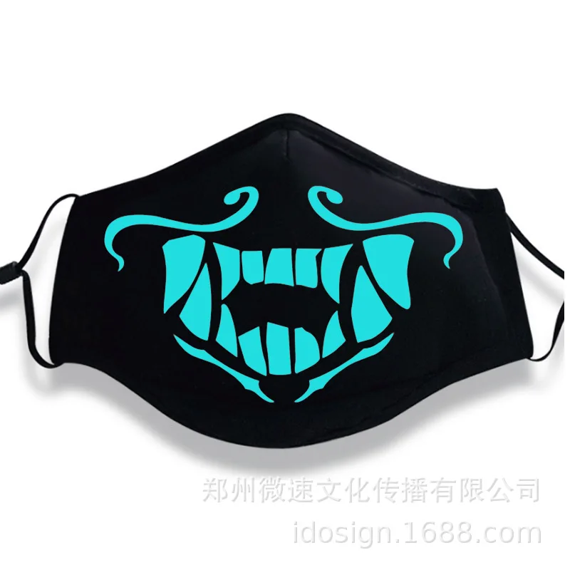 Jeu KDA K/DA Akali masque Assassin S8 bleu vert visage veilleuses маскарадный реквизит для костюмов девочек и