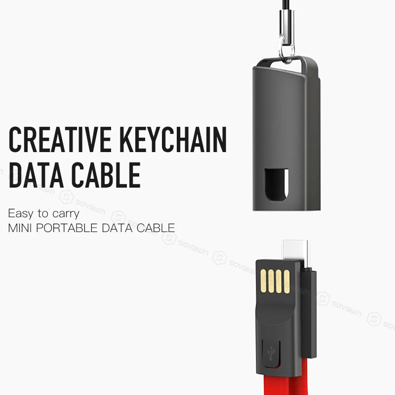 Portable Keychain Lanyard USB Type C Cable Flat Micro Android Mobile Phone Charging Sync Data For Huawei p20 lite | Мобильные