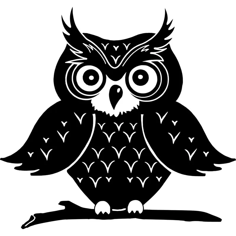 X см виниловые Стикеры для автомобиля с изображением большой Совы и бровей черные