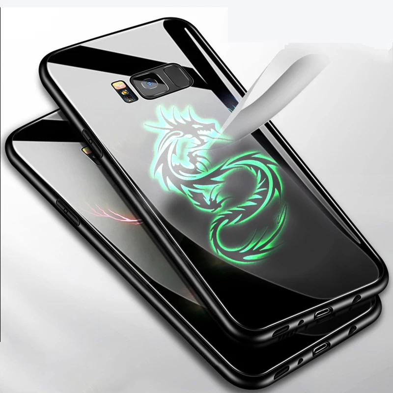 Светящийся стеклянный чехол Venom для телефона Samsung Galaxy S8 S9 S10 S20 Plus задняя крышка Ultra