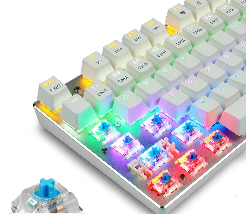 Zero подсветкой Механическая игровая клавиатура 87/104 ключей синий/черный/красный