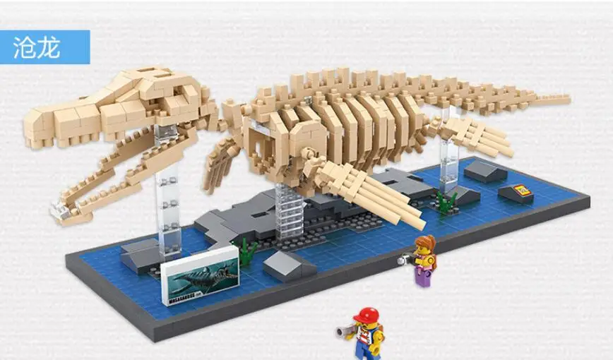 Блоки мир Юрского периода Mosasaurus алмазные Строительные кирпичи совместимые Legoings